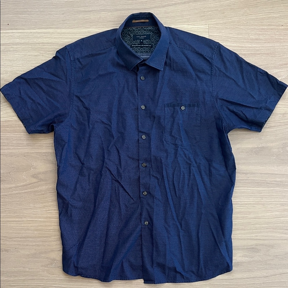 Ted Baker Men's Navy Short-Sleeve Button-Down Shirt